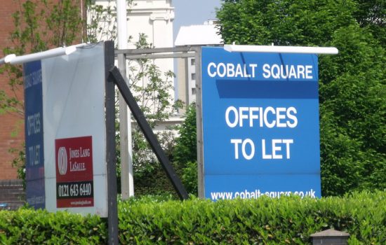 Offices to let - insolvency, closed for business, to let sign - photo courtesy of Elliot Brown