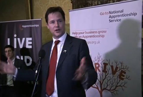 Nick Clegg meets apprentices - video still