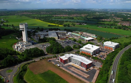 An aerial shot of Sci-Tech Daresbury.