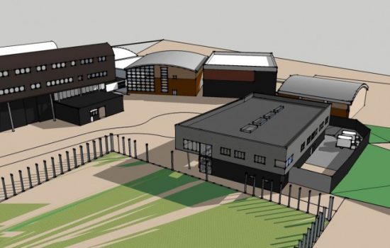 How the new centre (right) will fit into the existing Furness College site