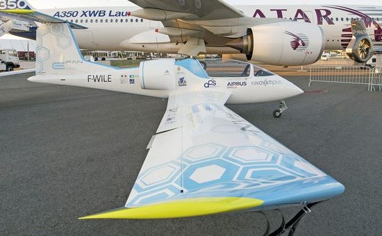 The E-Fan all-electric general aviation training aircraft on display at the Berlin Air Show in 2014 - image courtesy of Airbus