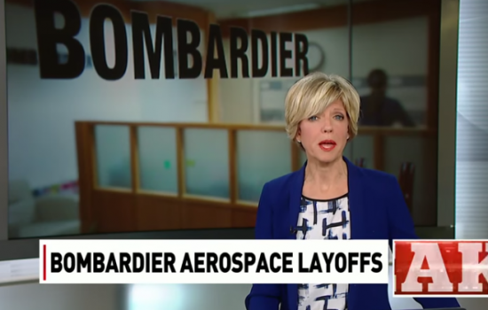 Bombardier layoffs video screen grab
