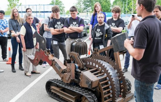The programme focused on getting young people to think about how to build and control robots, culminating in a sci-fi style robot combat challenge.