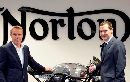 Stuart Garner, CE (Norton Motorcycles) and Chancellor of the Exchequer George Osborne.