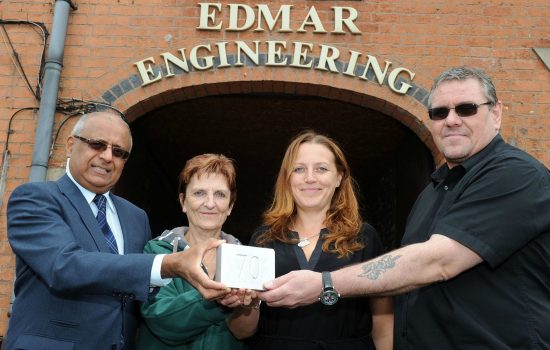 (L to R) Jas Bahra (Business Growth Service); Sue Taylor, Anna Hayton and Richard Dale (Edmar Engineering).