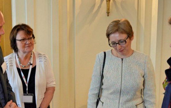 Keith Jackson (JRI Orthopaedics) meets HRH The Princess Royal at the British Residence in Brussels as part of celebrations marking the 100th anniversary of the death of British nurse Edith Cavell.