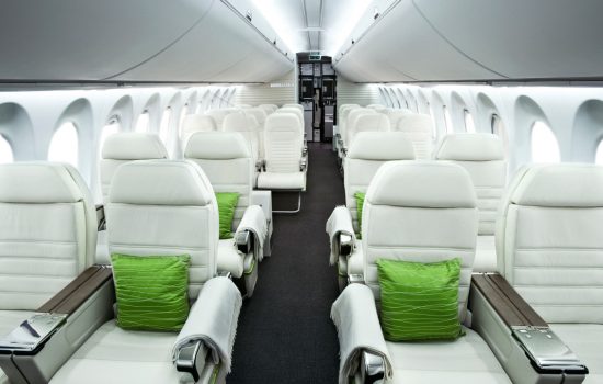 The interior of the Bombardier C Series aircraft - image courtesy of Bombardier