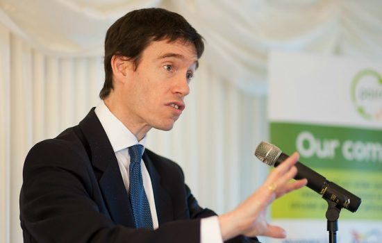 Rory Stewart MP and Defra representative, addresses an audience at the launch of the PaintCare event.