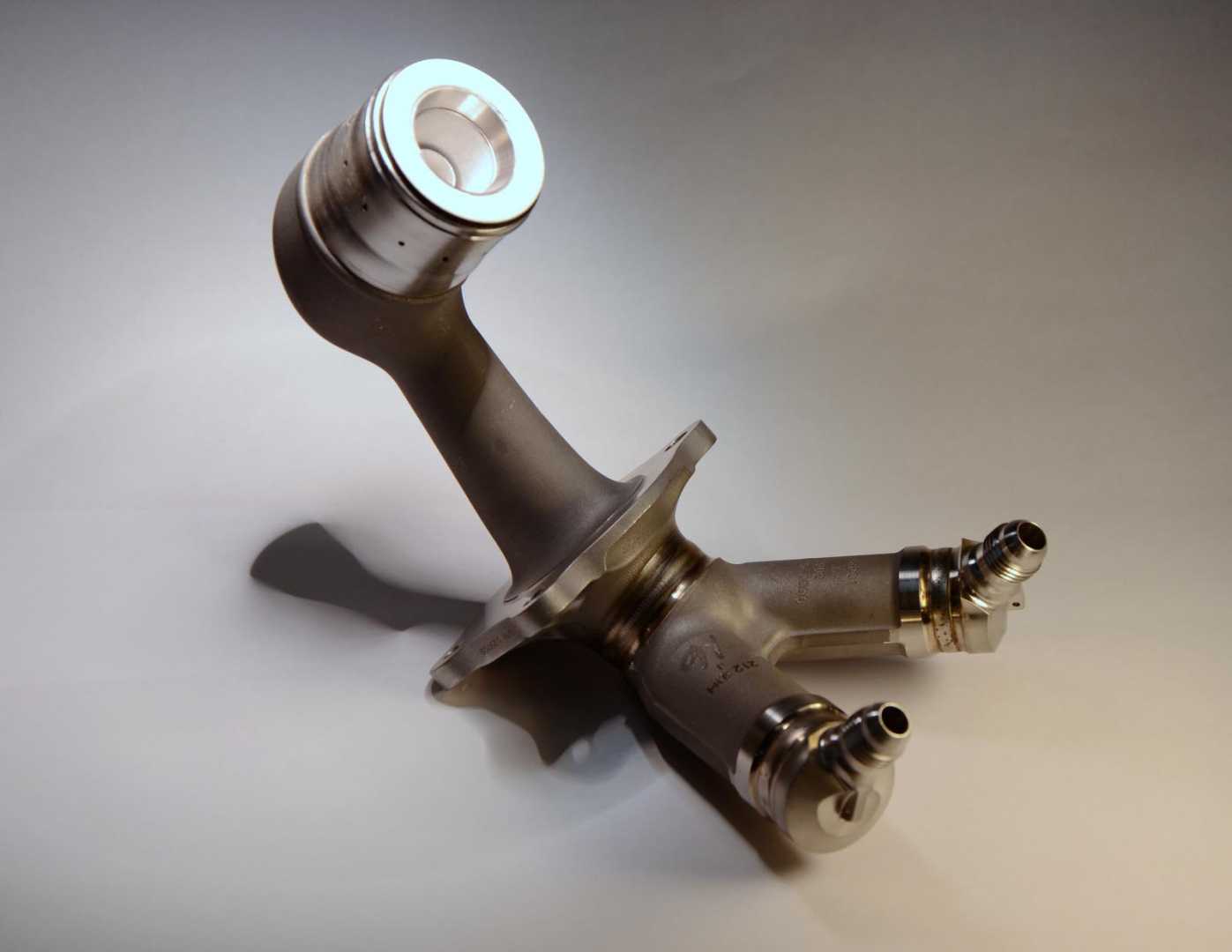 GE currently has around 4,000 additively manufactured fuel nozzles injectors for its LEAP jet engine - image courtesy of GE Additive.