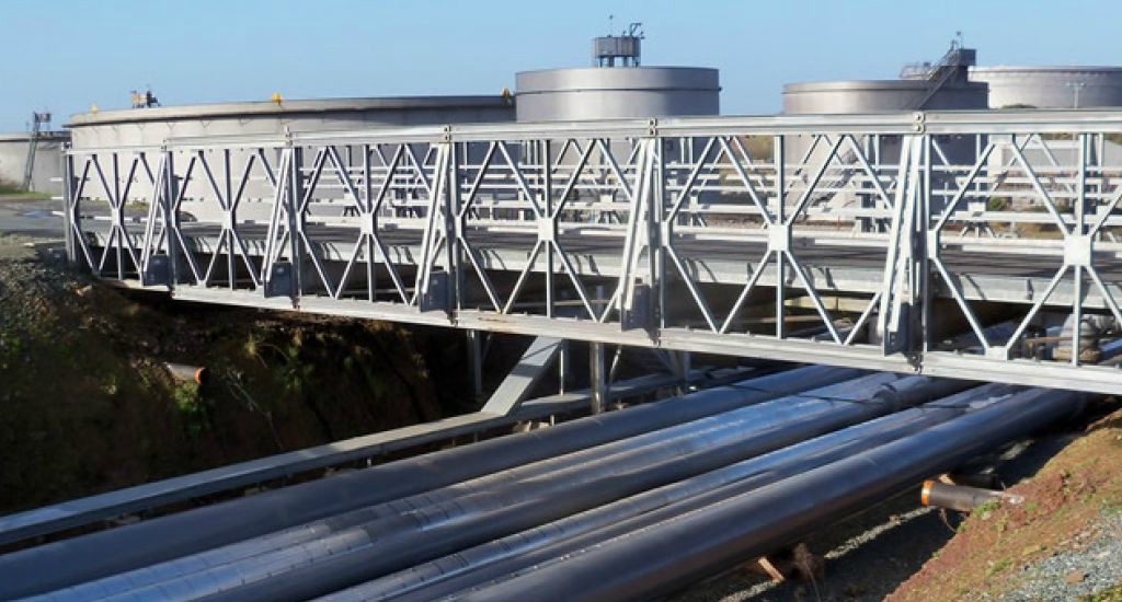 Mabey’s Compact 200 system uses standard, interchangeable steel components to provide robust, rapidly deployed and erected solutions for permanent, temporary, footbridges and emergency bridging applications, among others – image courtesy of Mabey.