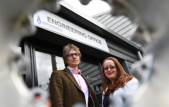 Jason Aldridge (Arrowsmith Engineering) with Michelle Connor (Manufacturing Growth Programme).
