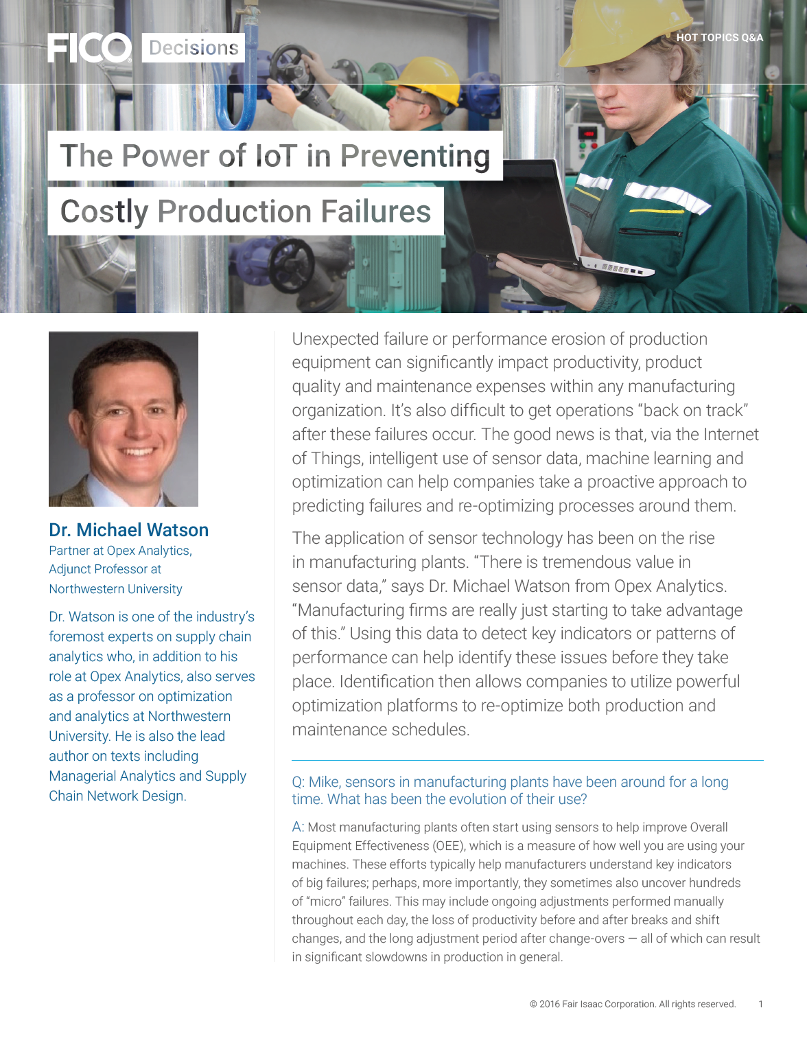 FICO IoT Q+A report front page 