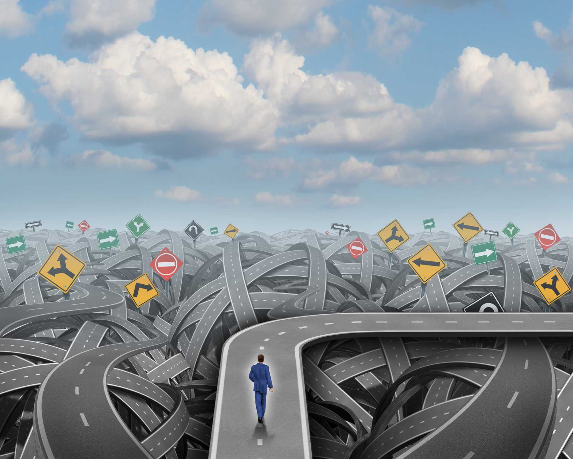 Confusion Road Puzzle Challenge - image courtesy of Depositphotos.