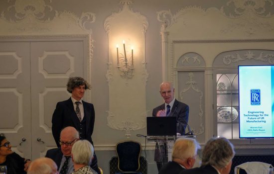 Jamie Costello Sutton Grammar School wins the 2018 DAvid Clark Prize - Sir John O'Reilly presents - image courtesy of Will Stirling.