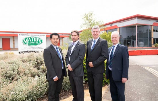Pictured (Left to right): Nelson Chiow (Finance Director), Nick Holt, Paul Farndon (C.O.O), Mike Page (Manufacturing Director)