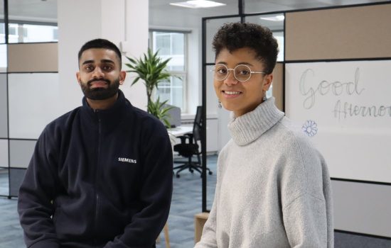 Siemens' graduate engineers Annabel Ohene and Nathaniel Fernandes