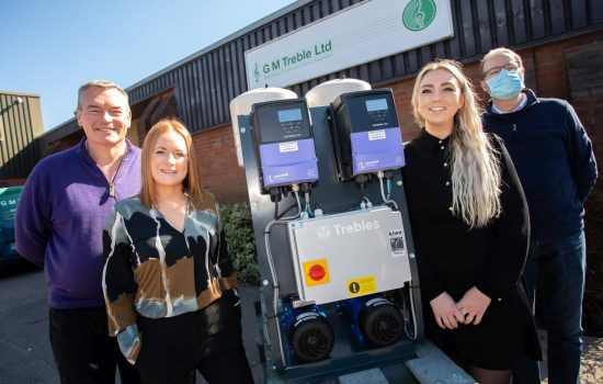 (l-r) Stuart Herritty (Trebles), Nella Share, Stella Wakeham (both MET Recruitment) and Stuart Tomlinson (Trebles)