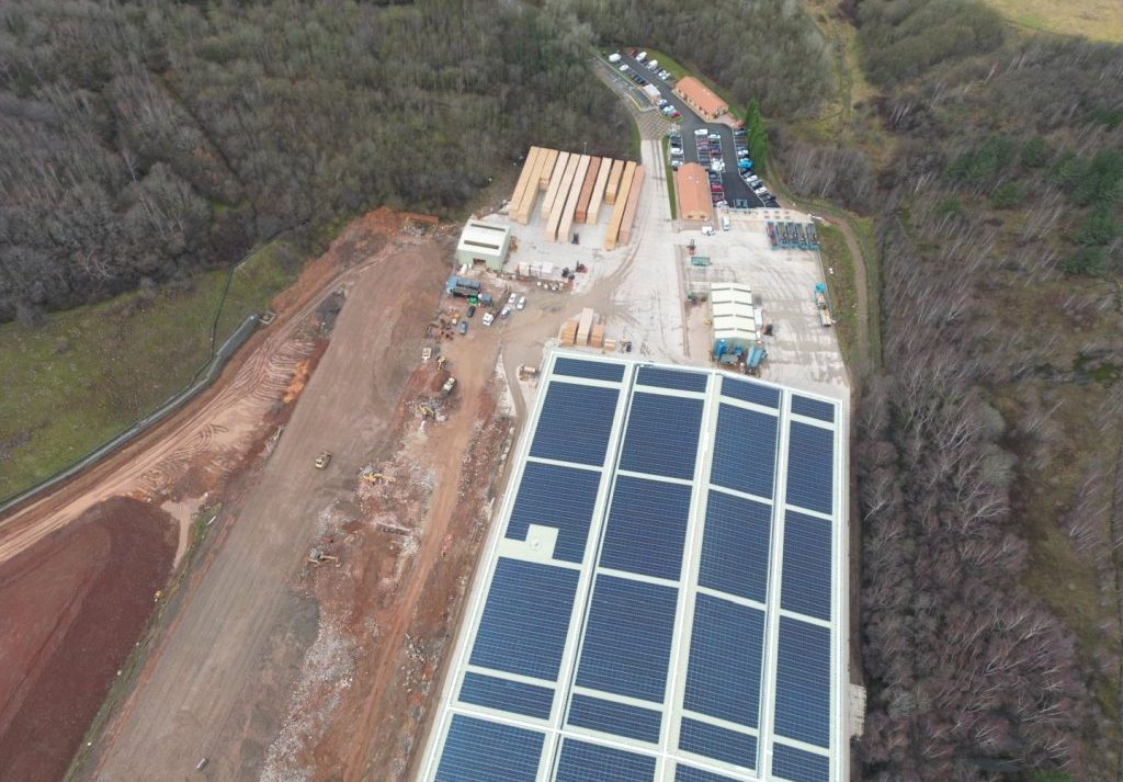 Aerial shots of Forterra's new solar panels at Desford
