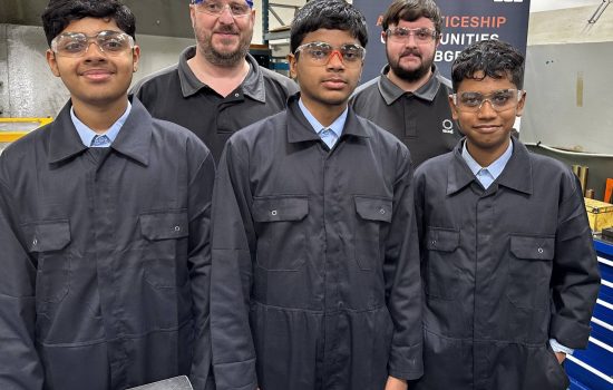 BGB's Nathan Flower (pictured back left) leads the engineering company's apprenticeship programme. Image credit: BGB.