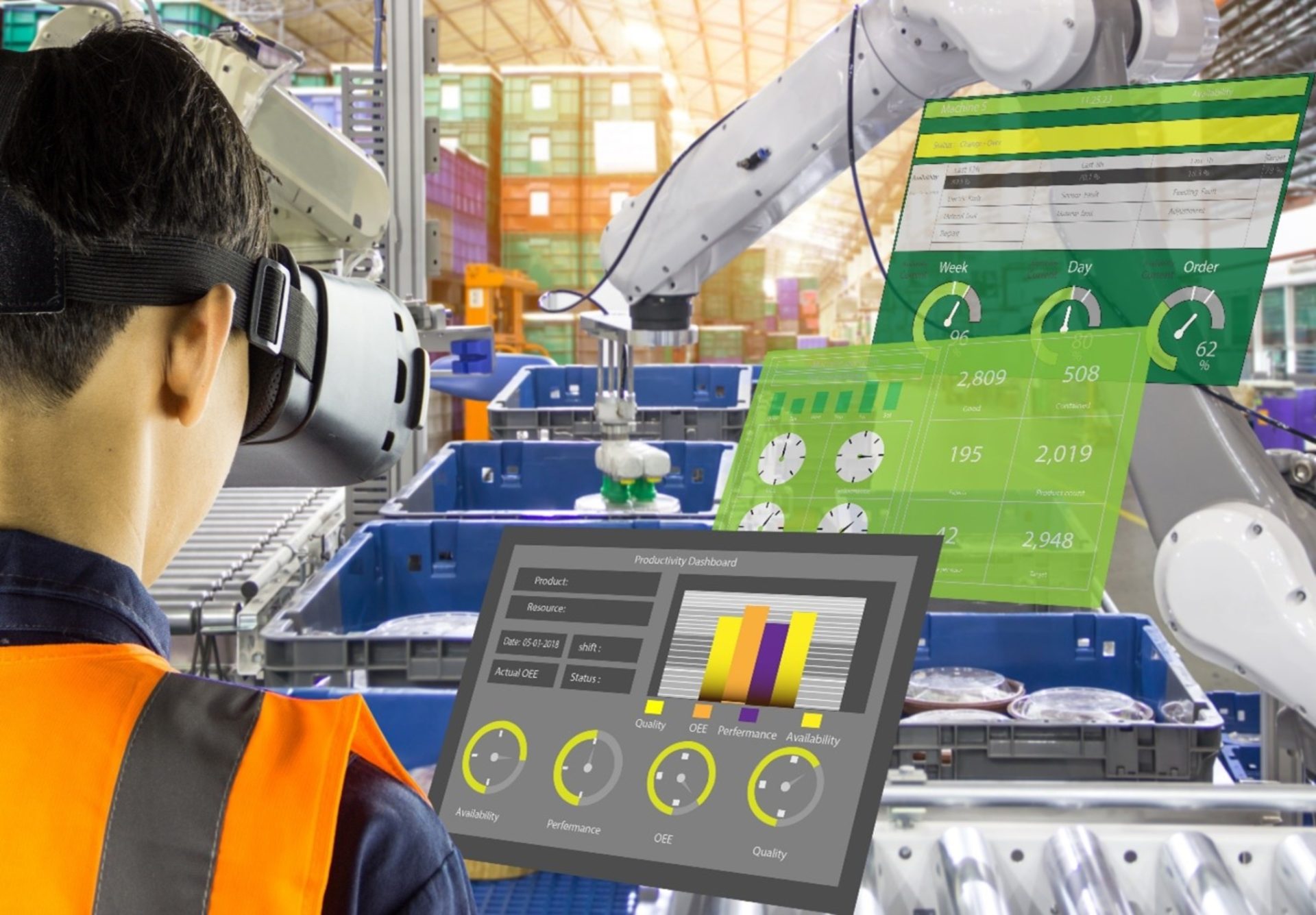 Shop floor worker accelerating robot training through virtual reality. (Image credit: Poobest/Adobe Stock)