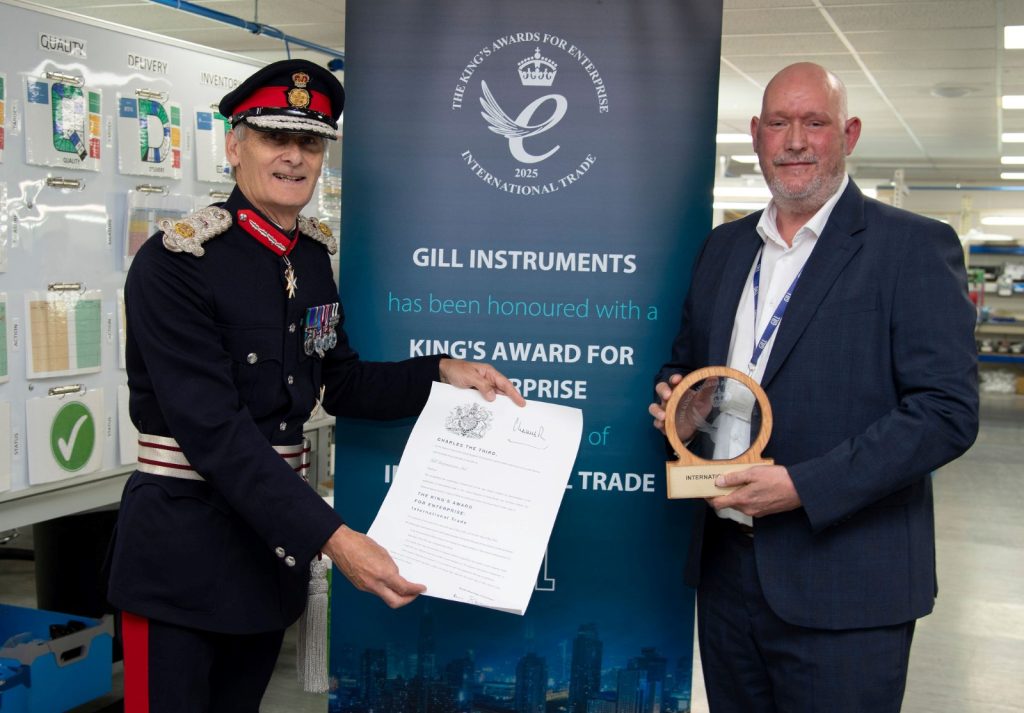 HM Lord-Lieutenant of Hampshire presents Gill Instruments with prestigious King’s Award