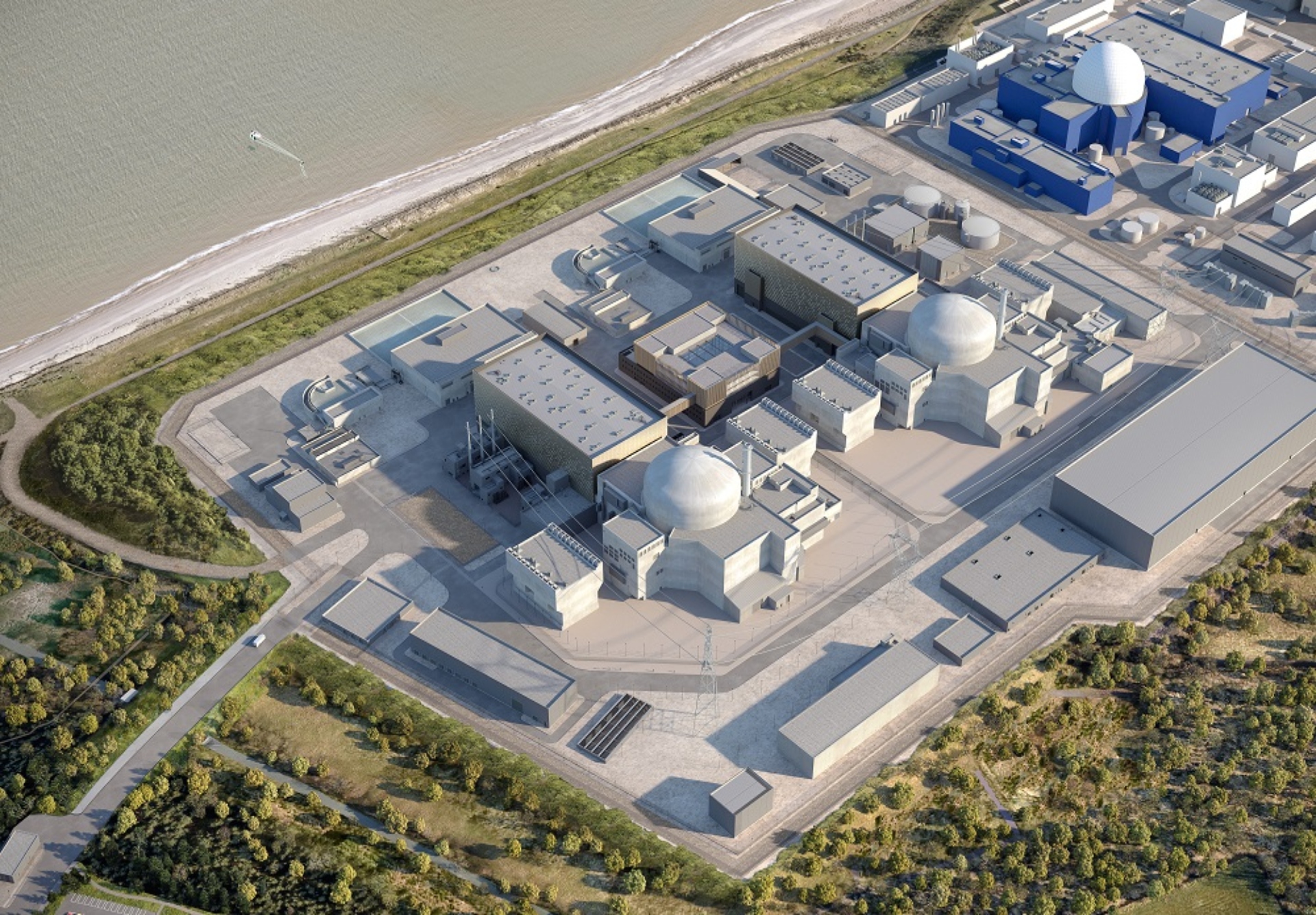 : Construction of the Sizewell C
nuclear power station in Suffolk will require
nearly 300,000 tonnes of steel, representing
a £700m opportunity for UK suppliers.
Image Courtesy of EDF/ Sizewell C