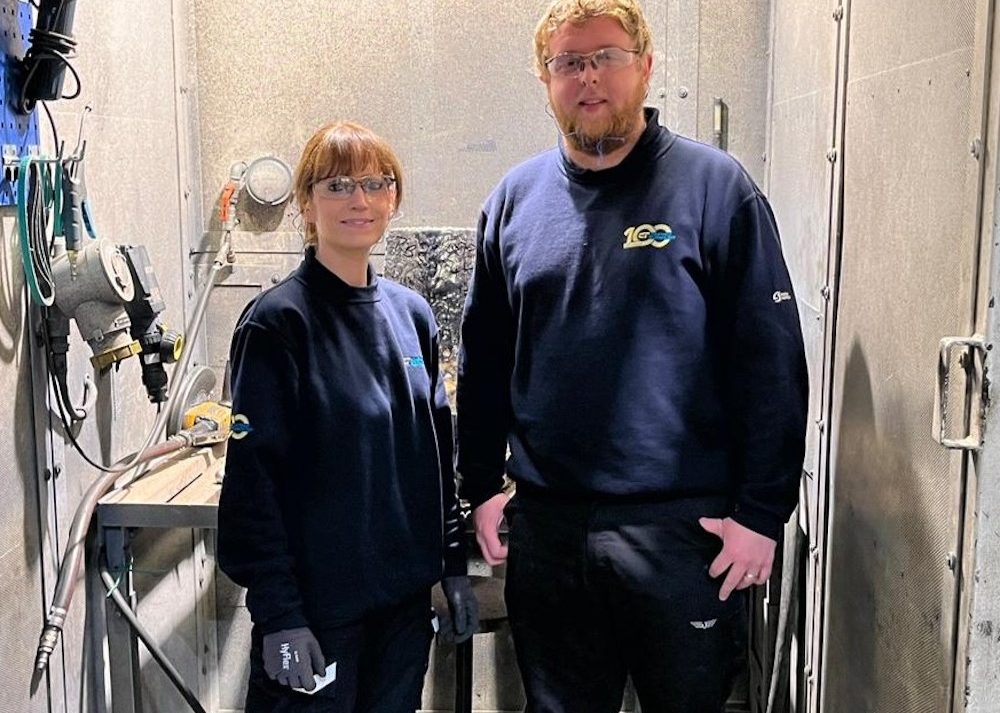 Pictured: Castings Technology's Katie Webber and Curtis Oxborough. Image credit: Castings Technology.