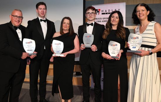 Group Winners: (l-r) Mark Ashmore and Jon Yeardley (both Tecomet), Kate Mansell (William King), Jack Neal and Tracey Smith (both Sertec) and Rachel Graville (William King).